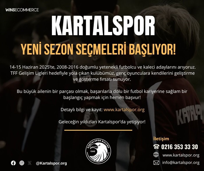 Kartalspor Altyapı Seçmeleri Başlıyor!